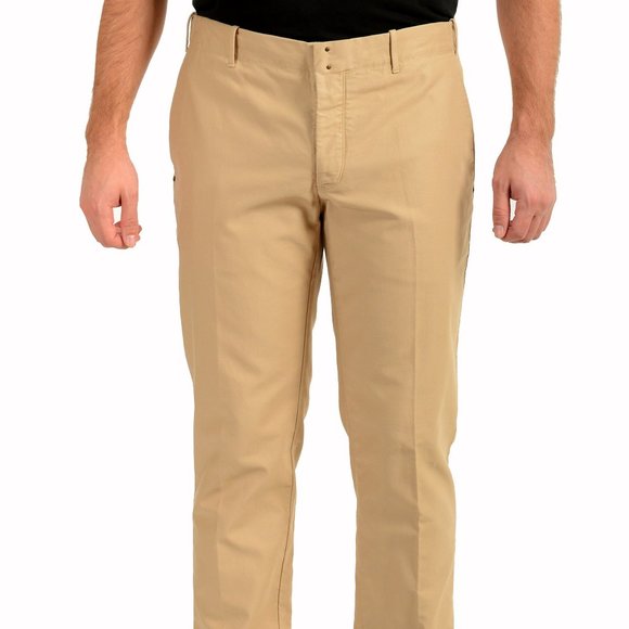 Incotex Slowear Men's Beige Flat Front Casual Pants US 38 IT 54